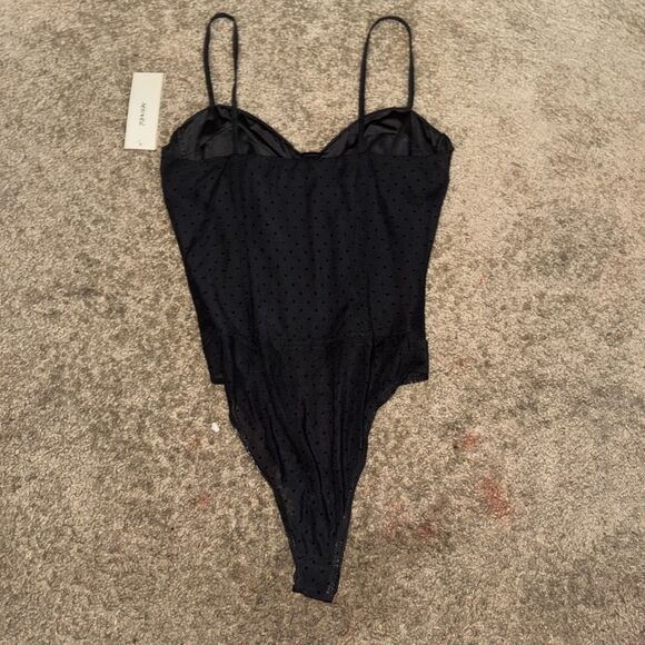 Size Small NWT Black Polkadot Bodysuit - Picture 3 of 4